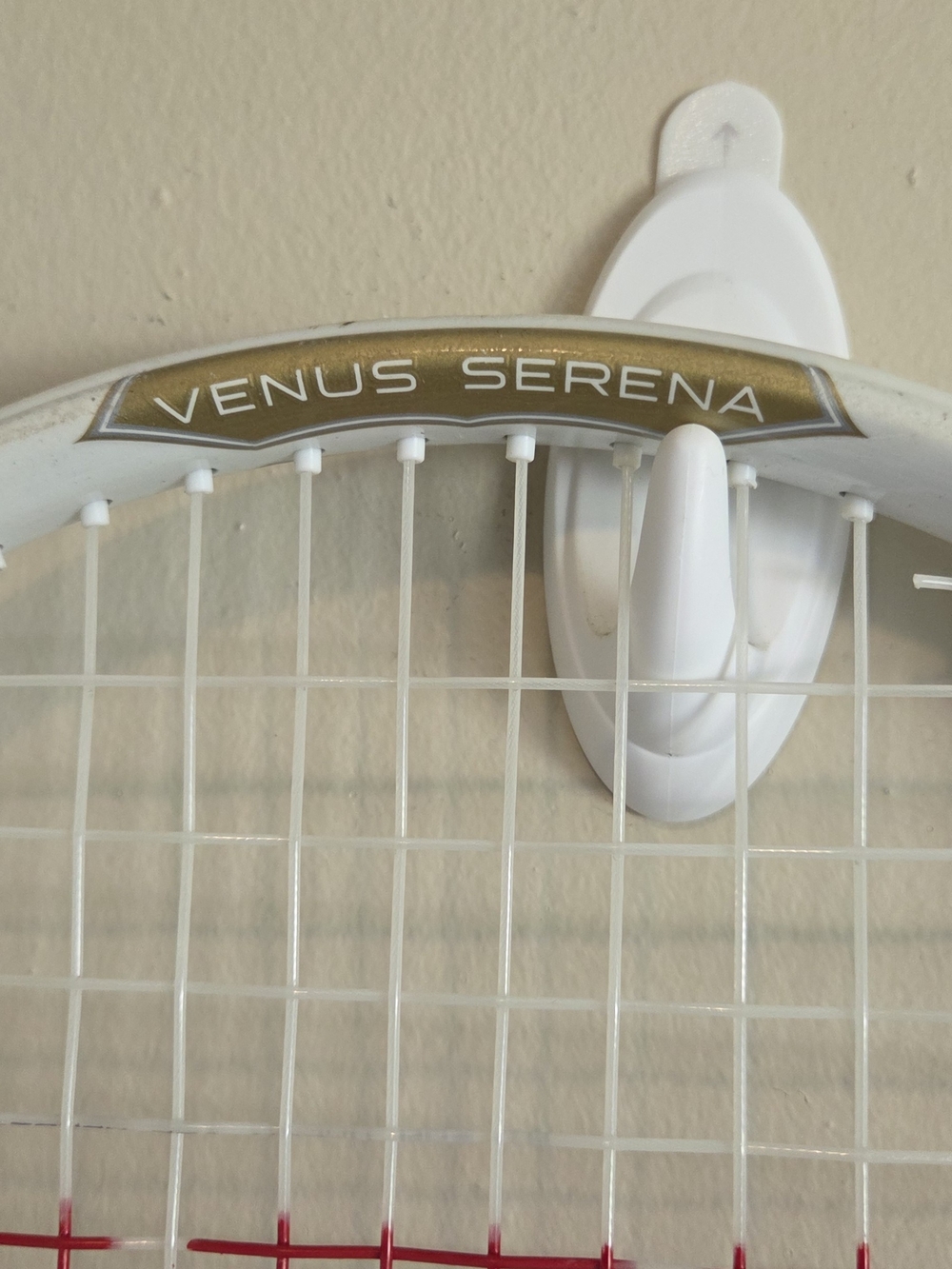 Wilson White Tennis Racket Wall Display with Red String Accent - Picture 6 of 8